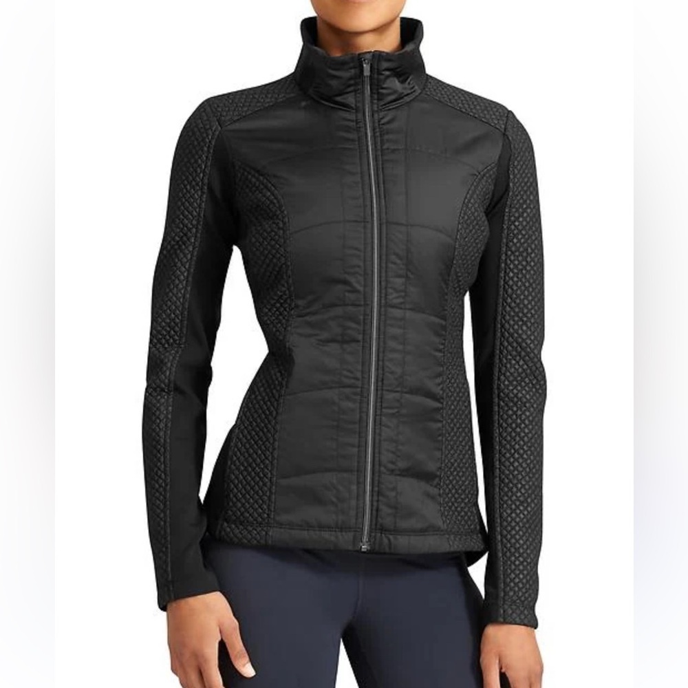Womens ATHLETA Black Reflective Rock Springs Quilted Jacket Sz XS